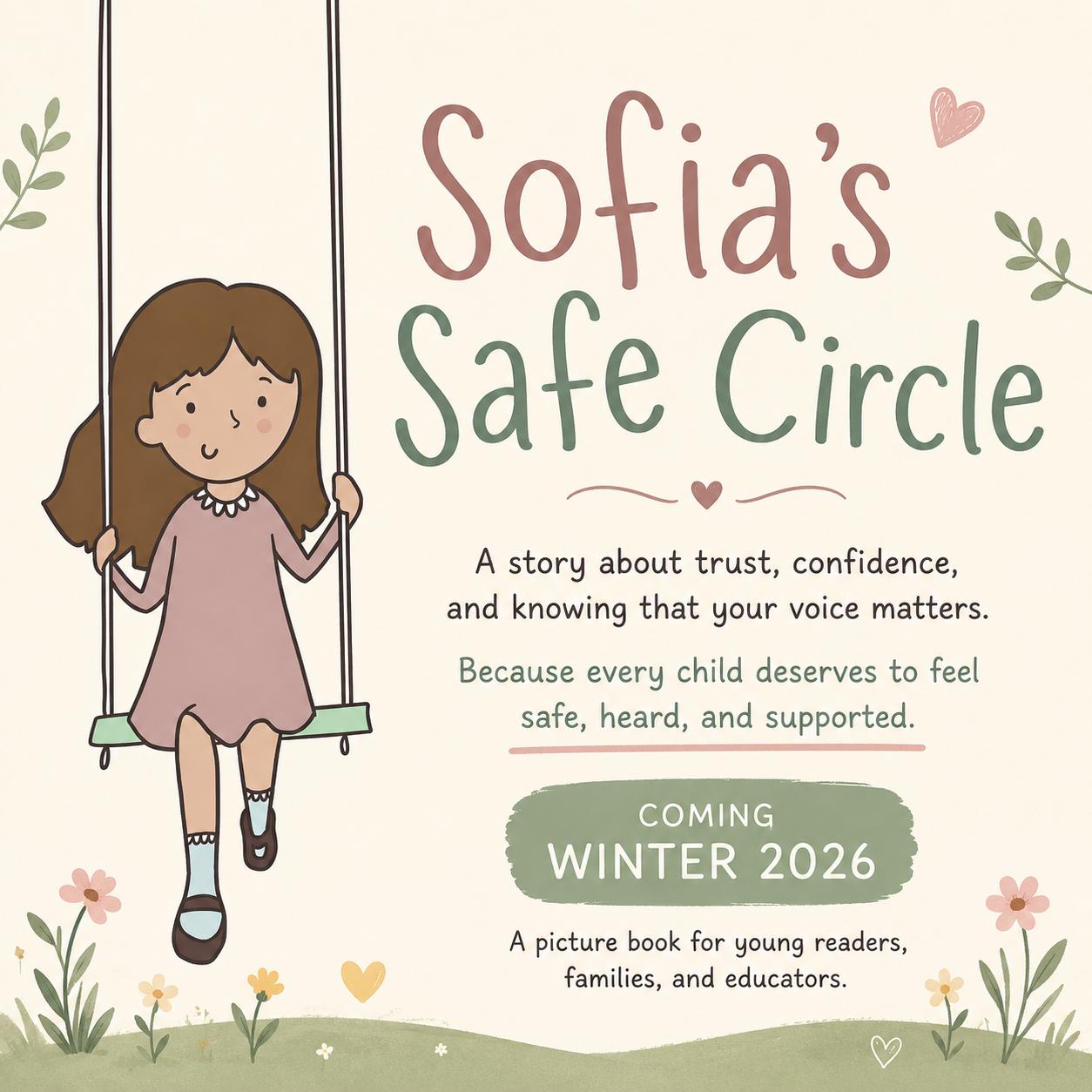 Sofia's Safe Circle — a story about trust, confidence, and knowing that your voice matters. A picture book for young readers, families, and educators. Coming Winter 2026.